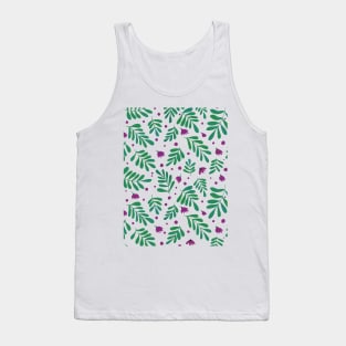 Watercolor branches and flowers - green and purple Tank Top